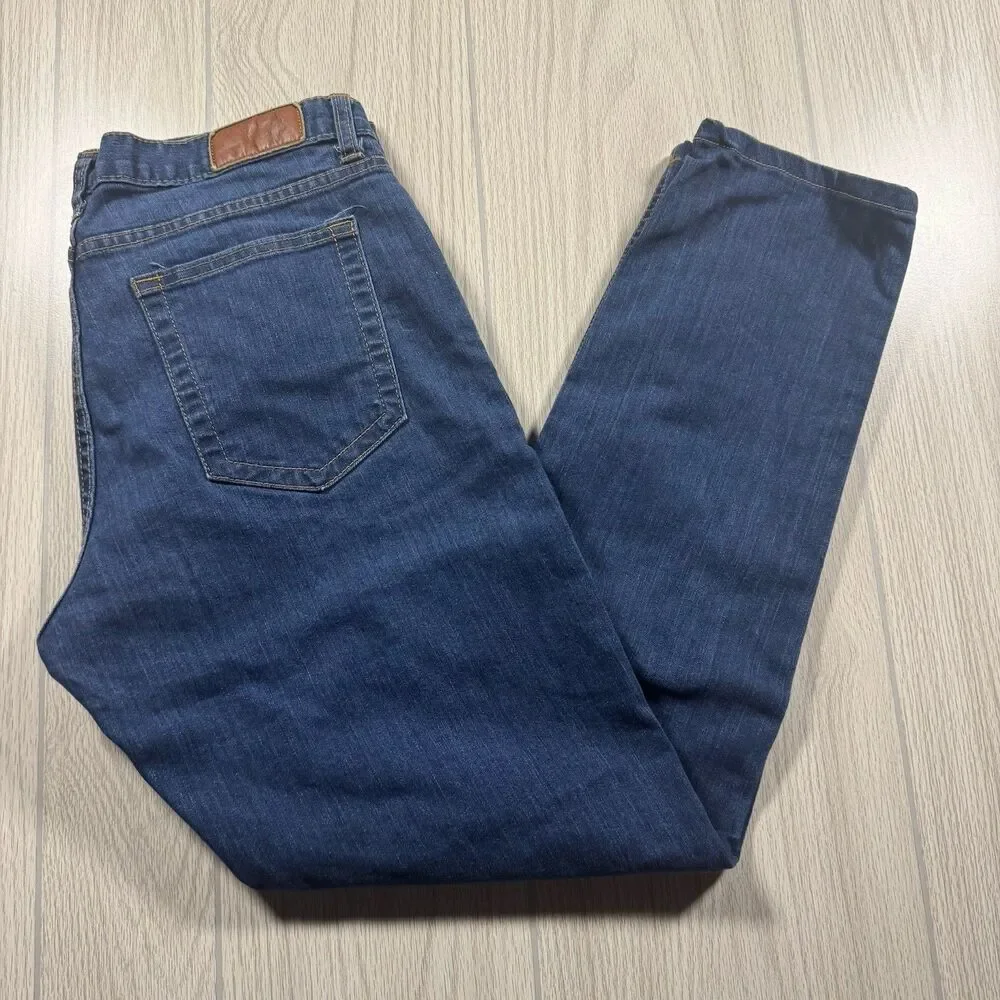 Dearborn Denim Jeans Straight Leg Women’s 33 x 29 Med Wash Stretch Made in USA